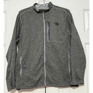 The North Face Men's Heather Gray Fleece Zip Up Jacket, Size XL